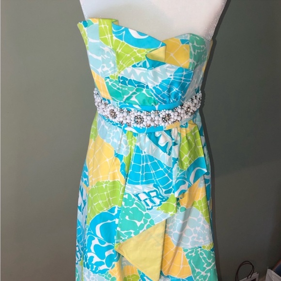 Lilly Pulitzer Jeweled Waistline Strapless Dress - Picture 5 of 13